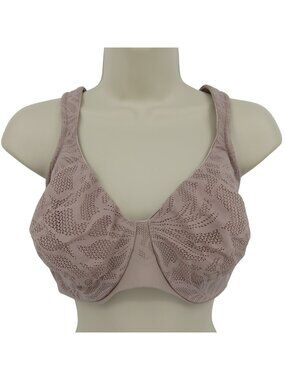 Bali 42D Bra Coolest Smoothing Underwire Minimizer DF4584 Purple Beige Unlined